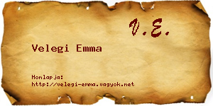 Velegi Emma névjegykártya